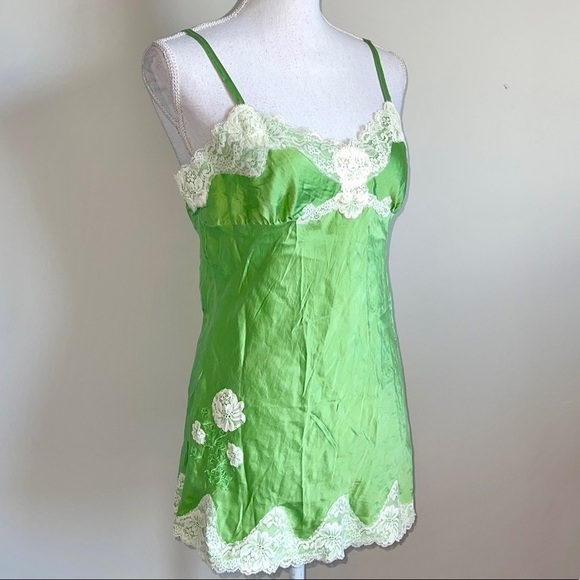 Express Y2K Silk Garden Mini Slip Dress - Picture 1 of 6